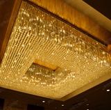 大型工程酒店灯大气水晶灯定制正方形客厅吸顶灯售楼部沙盘工程灯