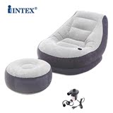 intex充气沙发床单人加厚 可折叠懒人半躺充气椅子躺椅午休椅特价