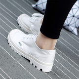 韩国ulzzang黑白色帆布鞋女低帮厚底贝壳头学生休闲鞋运动鞋板鞋