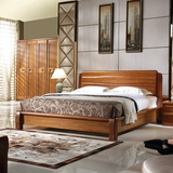 双人床现代中式实木床1.5米1.8气压高箱床储物床婚床原木卧室家具