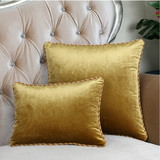 沙发靠枕欧式丝绒抱枕可拆洗床头靠垫简约纯色抱枕套9015# 含芯