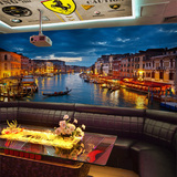 威尼斯夜景3D城市背景墙纸 ktv吧台沙发电视机背景墙定制大型壁画