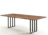 美式复古实木餐桌小户型饭桌铁艺餐桌椅组合办公桌长方形休闲桌
