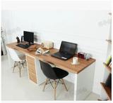 简约环保双人办公桌电脑桌家用台式桌 简易宜家带抽屉书桌长桌子