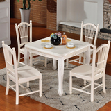小户型白色实木餐桌椅组合长方形宜家现代简约橡木正方形小方餐桌