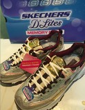 skechers斯凯奇D'LITES运动鞋跑步鞋内增高熊猫鞋12233厚底松糕鞋