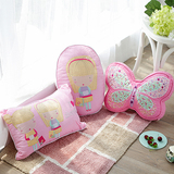 出口日本绣花粉色抱枕可爱DIY抱枕纯棉卡通抱枕可拆洗沙发靠垫