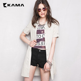 卡玛KAMA 2016夏季款女装 单排扣休闲短裙纯色连衣裙 7215163