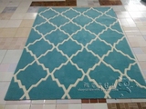 欧式浅蓝色条纹地毯客厅茶几沙发卧室床边手工腈纶地毯满铺定制