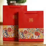 欧式礼品袋 纸袋中国红节日手提袋喜糖盒子回礼袋婚庆糖袋子批发