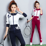 高档春装新款女装韩版长袖运动休闲网球套装韩式长袖网球练习套装