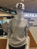 韩国专柜JACK&JILL正品 代购流行时尚条纹长袖百搭T恤 32351TR601