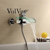 Volvey浴缸淋浴玻璃入墙淋浴水龙头热冷水浴缸龙头