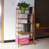 特价楠竹梯形书架阶梯组装简易置物架学生宿舍客厅竹书架书柜宜家