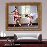 现代客厅沙发背景卧室壁画酒店装饰画写实人物手绘油画芭蕾舞女孩