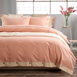 正品简约全棉纯色四件套1.8m床双人纯棉清新被套床单素色床上用品