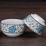 冠福 和风陶瓷碗 釉下彩手绘小米饭碗 餐具套装家用青花瓷大汤碗