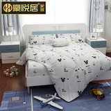 豪悦居 欧式床板式青少年床简约白色可定制小孩单人床卧室家具501