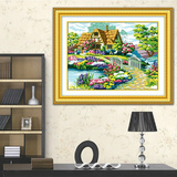 美丽家园精准印花布十字绣套件风景小幅客厅卧室挂画童话小屋