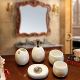 卡提娜浴室陶瓷套装 欧式卫浴牙刷杯五件套洗漱用品 家居摆件实用