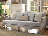 外贸出口原单美式欧式实木家具美式仿古白做旧客厅组合布艺沙发
