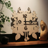现代创意表美式木墙钟儿童挂钟异形装饰静音无声时钟客厅家居钟表