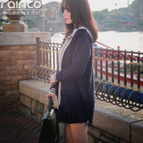 Rainco2016春装新款 气质韩国SZ粗毛线学院风针织衫开衫外套女