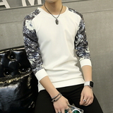 春秋季男士长袖T恤韩版修身型青年学生薄款打底衫纯棉印花卫衣男