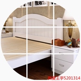 全实木床1.5m纯松木成人床1.8米双人床1.2单人床白色简约欧式大床