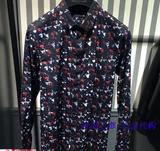 GXG男装 2015冬季商场同款 男士黑红色时尚绅士衬衫#54203206