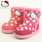 hello kitty女童鞋雪地靴冬季新款幼童保暖加毛低筒短靴子di3220