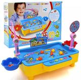 电动磁性钓鱼台儿童早教电动音乐亲子玩具多功能可加水捕鱼玩具