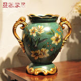 墨菲欧式双耳陶瓷花瓶客厅简约现代创意装饰美式仿真花插花艺摆件