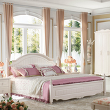 田园家具韩式床欧式公主床美式实木双人床婚床1.8米白色特价