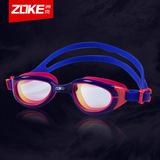 ZOKE防水防雾儿童泳镜2016新款男女童专柜不勒头时尚电镀游泳眼镜