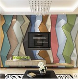 欧式个性创意背景墙壁纸 艺术色块主题房宾馆3d立体工装墙纸壁画