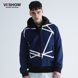 viishow2016春装新款夹克 欧美几何图案夹克 修身棒球外套男