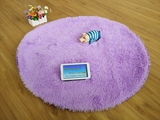 精品加厚丝毛地毯客厅卧室茶几地毯床边玄关地毯 100*100cm紫色圆