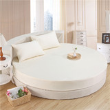 纯棉圆床笠2米床2.2米圆床床笠单件纯色圆床笠四件套圆床垫保护套