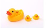儿童洗澡用品玩具小黄鸭 1家4口 婴儿戏水叫叫鸭母鸭带三只小鸭子