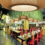 中式餐厅茶楼客厅卧室吊灯 田园创意竹子灯具 东南亚手工竹编灯笼