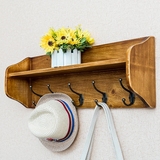 欧式创意实木衣帽架壁挂墙上挂衣架置物架卧室客厅挂钩玄关包邮