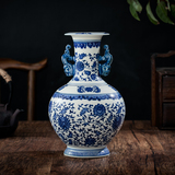 景绘 景德镇陶瓷器 创意现代简约花瓶摆设餐桌台面青花瓷装饰摆件