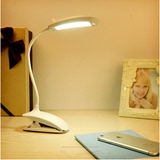 创意海豚护眼台灯触摸调光节能LED床头夜灯USB充电夹子台灯包邮