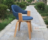 原木宜家日式实木进口白橡木简约现代客厅家具圈椅子餐椅转椅书椅