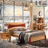 壹觉 新中式全实木儿童套房组合家具 1.2米1.5米宝宝小床榉木床