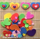 幼儿园教室布置装饰品材料贴画*EVA爱心红桃心贴图*泡沫心形图案