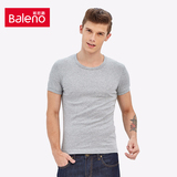 Baleno班尼路 夏季纯棉修身短袖T恤男 圆领打底衫纯色内衣体恤