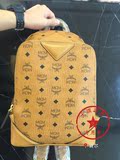 【预定】韩国代购  *MCM*新款背包 箱型复古银色双肩包牛皮 小号