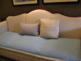 高档加厚纯棉天蓝色沙发垫防滑坐垫简欧沙发巾沙发垫纯色可定制